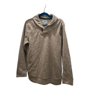 Sonoma Super Soft Beige Long Sleeve Shawl Neck Button Pullover Fleece Boy Size M